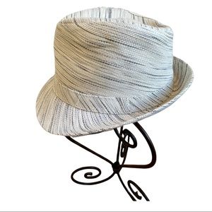 Hat Stuff White and Black Woven from Paper Fedora Hat